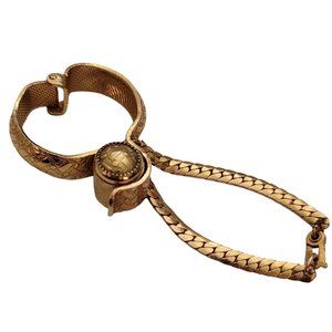 Gold Tone Vintage Ornate Ladies Glove Clip, Clamp E456